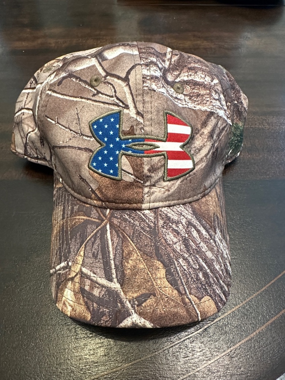 Under Armour Realtree Camo Hat with American Flag Logo